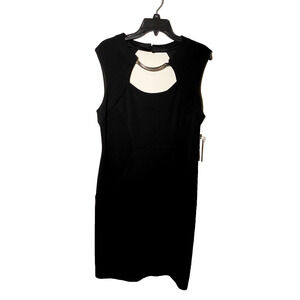 Bisou Bisou - Womens Black Dress - Silver Tone Collar Neckline - NEW